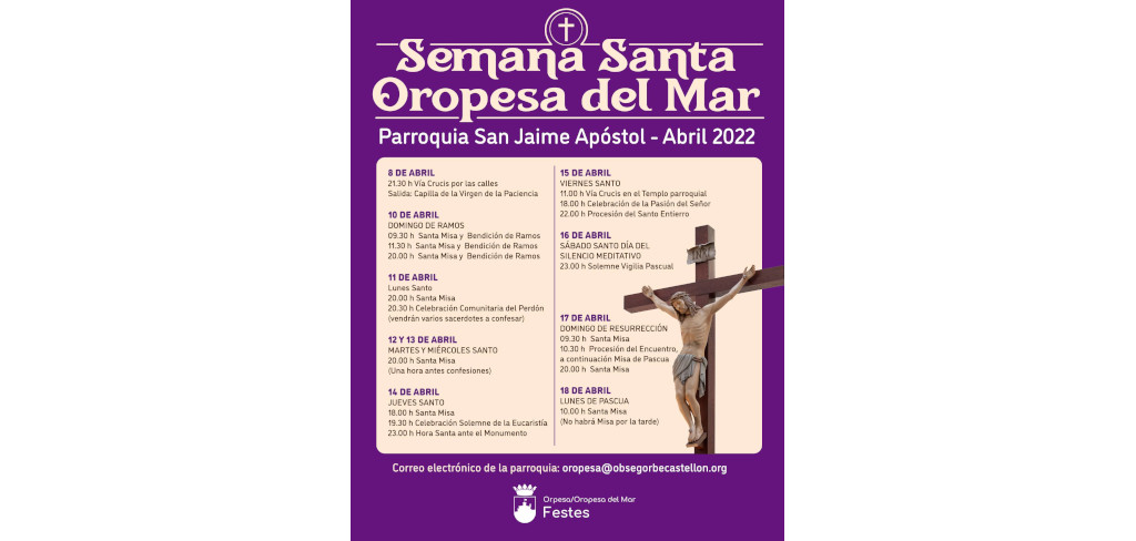 Cartel actos Semana Santa 2022